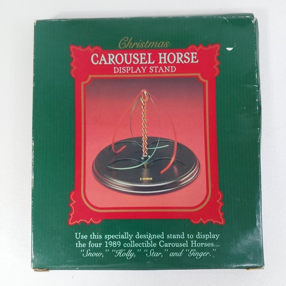 Hallmark 1989 Carousel Horse Christmas Ornament Display Stand‎
